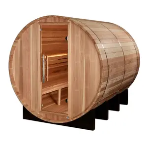 Golden Designs Klosters 6 Person Barrel Traditional Sauna - Pacific Cedar