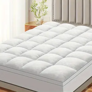 Ultra Plush 600 GSM Mattress Topper, Soft Overfilled Down Alternative Bed Pad, Breathable & Temperature Regulating, Deep Pocket Design for 8–21 Inch Mattresses, Queen & King Sizes