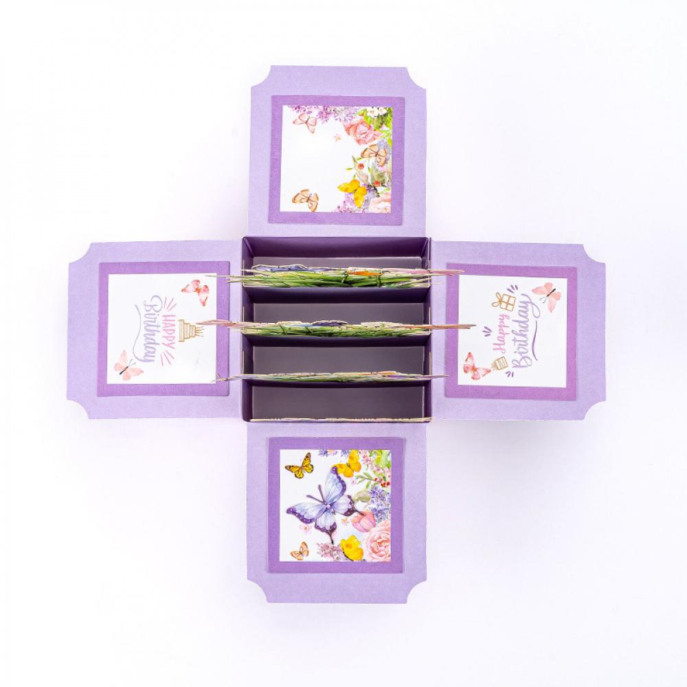 3D Popup Box Greeting Card Handcrafted Butterfly Floral Design Pop-up Card for Birthday Mother's Day Anniversary with Blank Inner Panel