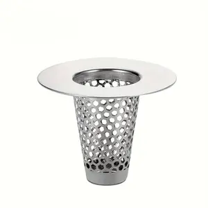 1pc Bathroom Sink Strainer - Brushed Finish, Hair Catcher with Small Tapered Bathtub Cover, Bathroom Accessory, Bath Tub Accessories