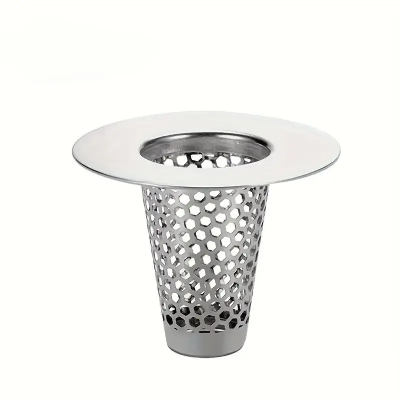 1pc Bathroom Sink Strainer - Brushed Finish, Hair Catcher with Small Tapered Bathtub Cover, Bathroom Accessory, Bath Tub Accessories, Bathroom Supplies