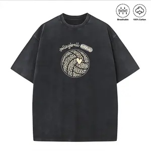 Washed T-shirt  Volleyball Nana Shirt, Leopard Volleyball Nana Shirt, Retro Volleyball Game Day Sweatshirt, Volleyball Lover