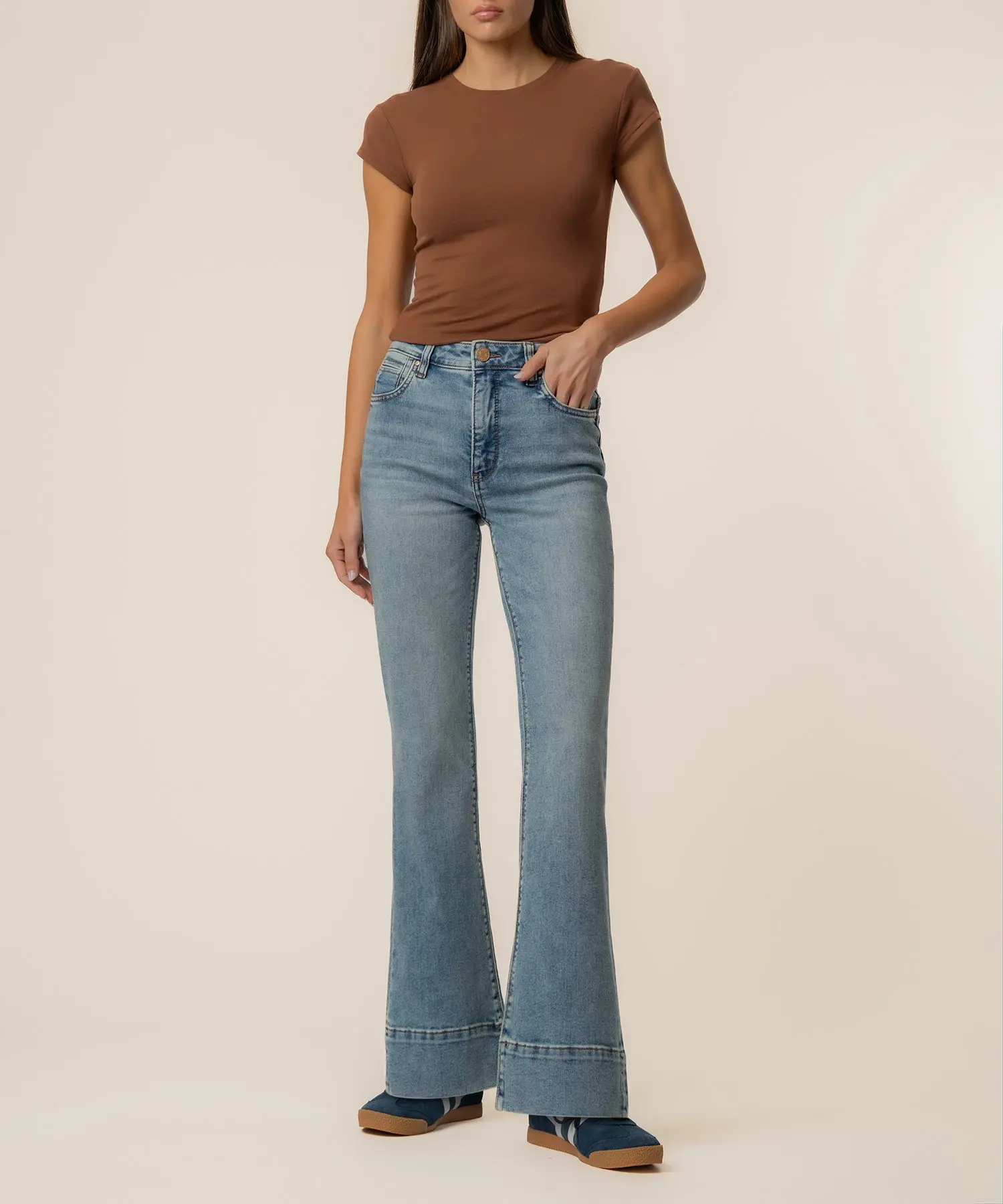 Stella High Rise Flare in Curiosity Wash