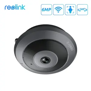 Reolink FE-W 6MP Indoor Fisheye Camera Built-in Siren & 2-Way Audio, Smart Person Detection, 360° Panoramic 5/2.4GHz WiFi Secuirty Monitor Camera