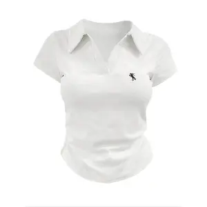 Women's Polo Shirt, Casual Comfortable Short Sleeve Collared Top for Daily Wear, Ladies Clothes for All Seasons, Casual Golf Polo
