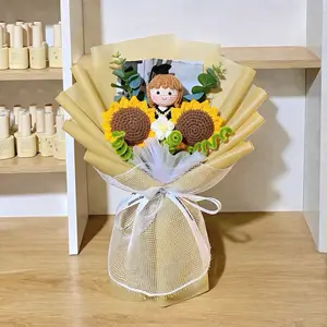 Unique graduation gifts for men and women | Handmade crocheted sunflower bouquet