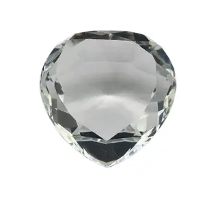 212 MAIN Heart Shaped Crystal Glass Paperweight - 1.5 lbs Weight Desk Accessory for Office Furniture