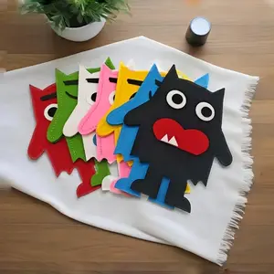 Emotional Monster Felt Hand Puppets, English Storybook Props, Emotional Color Recognition Tool, Educational Toy for Kids