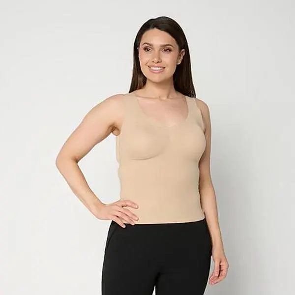 Rhonda Shear Butterknit Tank with Lace Inset and Removable Pads