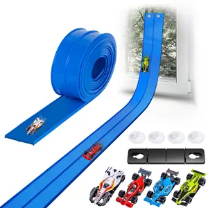 Flex Tracks 15 Ft for Kids, Flexible Race Car Ramp Track with Hot Wheels and Diecast 1/64th Cars, Double-Sided Racetrack with 2 Small Racecars, Toys Gifts for Age 3 4 5 6 7 Years Old Boys Girls Kids Play Experience