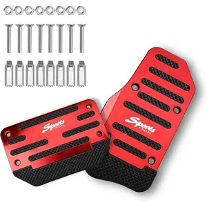 [2pcs Auto Transmission Pedal Decoration Covers]Non-Slip Red/Blue/Silver Options for Car & Truck Accessories Universal Fit Anti-Slip Bolts Enhance Safety