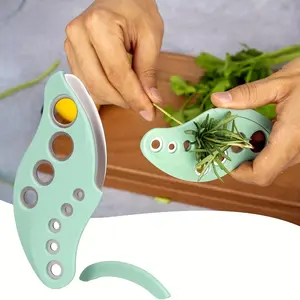 Mini Herb Peeler, with Nine Different Sized Openings, Includes Blades and a Protective Cover, Suitable for Herbs Kale Four-Leaf Lettuce Thyme Basil and More, 1 pc, Handy Kitchen Tool