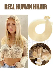 50Pcs 30G A Pack Flat tip hair extensions for woman F Tip U Tip Hair Extensions Human Hair K Tip Hair Extensions Real Human Hair Remy Ktip Human Hair Extensions Keratin Fusion K Tip Hair Extensions Add Volume and length Brown Natural Balck blonde
