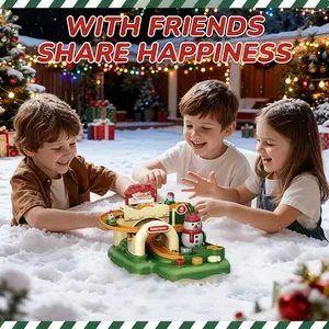 Snowman SANTA Adventure Game Set for Ages 3+, Manual Unlock Multi-Level, Safe Non-Electric Play, Parent-Child Interaction, Holiday Decorations