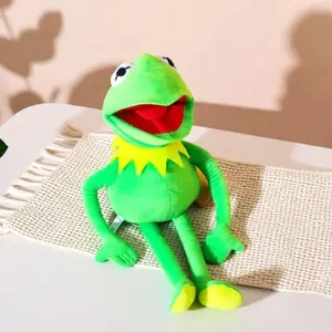 Soft Green Big Frog Plush Toy Hand Puppet for Kids Interactive Play Family Fun Party Show Birthday Christmas Halloween Gift Idea