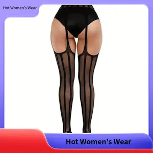 【Hot Women's Wear】Sexy Fishnet Stockings with Suspenders, Ultra-Stretchy, Open-Crotch, Non-Slip, Full-Length Garter Belt for Women