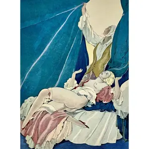 Umberto Brunelleschi, Composition, La Leçon d'amour dans un parc, Limited Edition Lithograph