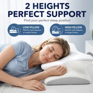 Butterfly Shaped Memory Foam Neck Pillow | Cervical Support Ergonomic Contour Pillow Breathable Pressure Relief for Sleeping