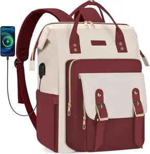 Travel Laptop Backpack for Women Bag, 15.6 Inch Work Backpack with USB Charging and Port Luggage Strap, Airline Approved Business Work Bag for Nurse College Teacher