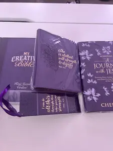 Bible Study Gift Bundle for Her, Purple and Gold Theme, Includes My Creative Bible Journal, Notebook, bookmark, and Devotional