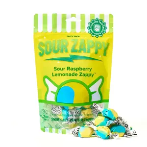 Taffy Shop, SOUR Raspberry Lemonade Zappy Salt Water Taffy - Gourmet Soft, Sweet & Tangy Candy