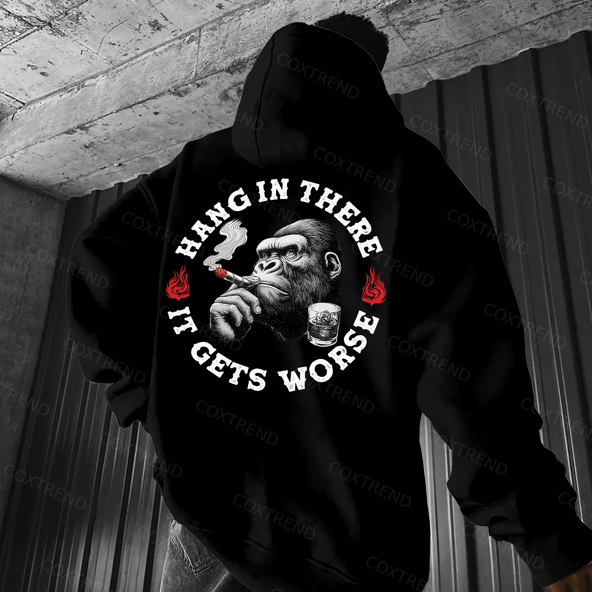 Hang In There It Gets Worse Monkey Print T-shirt, Hoodie & Sweater - Unisex Sizes S-5XL