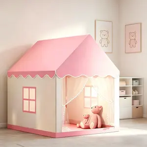 Fairy Tale Castle Tent, Foldable Portable Outdoor Toddler Play Tent, Pretend Play House for Boys and Girls, Perfect for Birthday, Christmas, Halloween & Thanksgiving Gifts, No Accessories and Lights