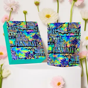 Laser Holographic Gift Bag with Zipper Lock, Colorful Metallic Finish U-shaped Resealable Opening Gift Wrapping Bag, Party Favors Supplies