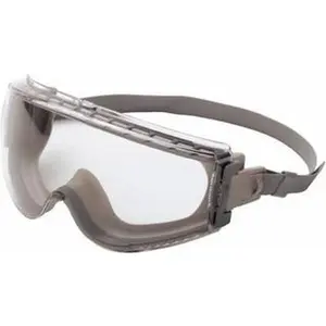 UVEX Size Universal Clear Polycarbonate Anti-Fog Safety Goggles Indirect Vent Gray Frame, Over The Glass S3960HS