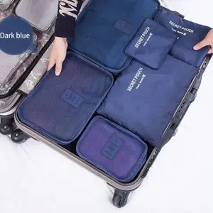 6pcs Portable Travel Storage Bags Set School Supplies Room Decor Bedroom Decor Dorm Essentials for School Student Teacher Travel Storage Bag Set With Lingerie Bag Waterproof Dustproof With Zipper For Luggage Back to School Nylon For Men and Women For Stud