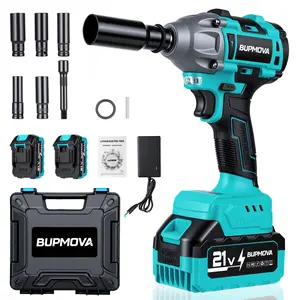 BUPMOVA 1000N.m Cordless Impact Wrench Combo Set  High-Torque 1/2-Inch with Fast Charger Tool Kit 2 Batteries Home Auto Men's Gift