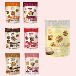 Chunk Nibbles Snack Clusters Sampler Pack | 6 Pack + 1 FREE bag | 4.25oz Bags | 7 Flavors- Toffee, Vanilla, Peanut Butter Chocolate, S'mores, Strawberry, Apple Cinnamon + LIMITED-EDITION BANANA CREAM PIE | Sweet & Salty Cluster Bites