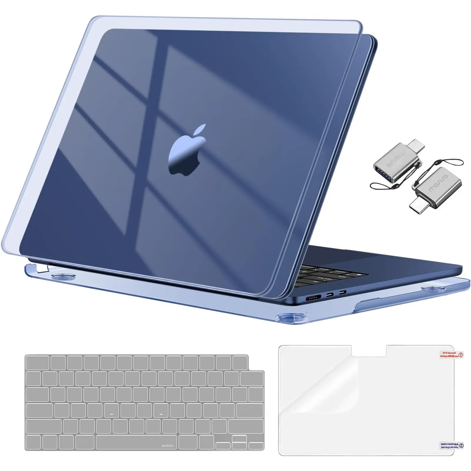 MOSISO Compatible with MacBook Air 15 inch Case M5 2026 M4 M3 M2 2025-2023 A3448 A3241 A3114 A2941, Surpass Natural Beauty Plastic Hard Shell Case&Keyboard Cover&Screen Film&Type C