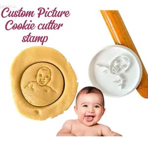Custom Cookie Stamp with Handle - Personalized Cookie Cutter for Weddings, Baby Showers & Holidays with Face or Pet Photo