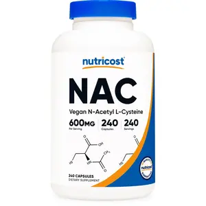 Nutricost N-Acetyl L-Cysteine (NAC) 600mg, 240 Vegetarian Capsules