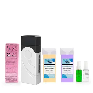 Roll on Wax Kit Roll on Waxing Kit for Hair Removal Waxing Kit for Women Wax Kit for All Skin Types - 2 Cartridges & 100 Strips, 6-Week Smooth Skin, Natural Ingredients, Ideal Gift for DIY Beauty Enthusiasts Beginner Friendly