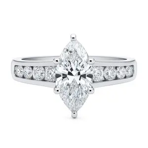 Solitaire 1.6ct Marquise CZ Ring in Sterling Silver