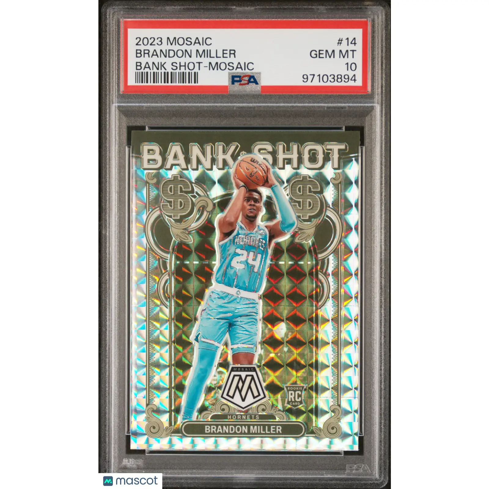 Brandon Miller PSA 2023 Panini Mosaic Bank Shot #14 10