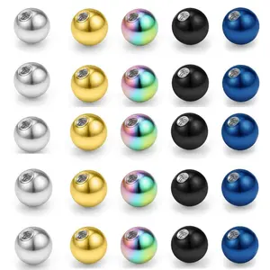 Stainless Steel Labret Studs - Hypoallergenic Ball/Spike Top Cartilage Tragus Monroe Piercing Jewelry