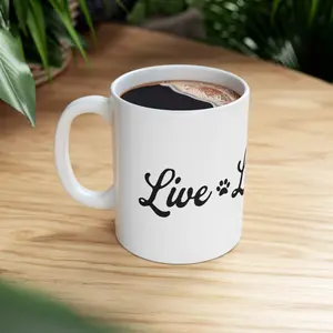 Live Lick Love 11oz White Ceramic Mug - Reusable Drinkware Cup