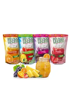 Klass Aguas Frescas Tropical Drink Mix Variety Pack – Strawberry, Grape, Tropical Punch & Orange Water Flavor Powder with Vitamin C, Naturally Flavored Beverage Mix, Makes 56-72 Refreshing Drinks, Family Size Pack
