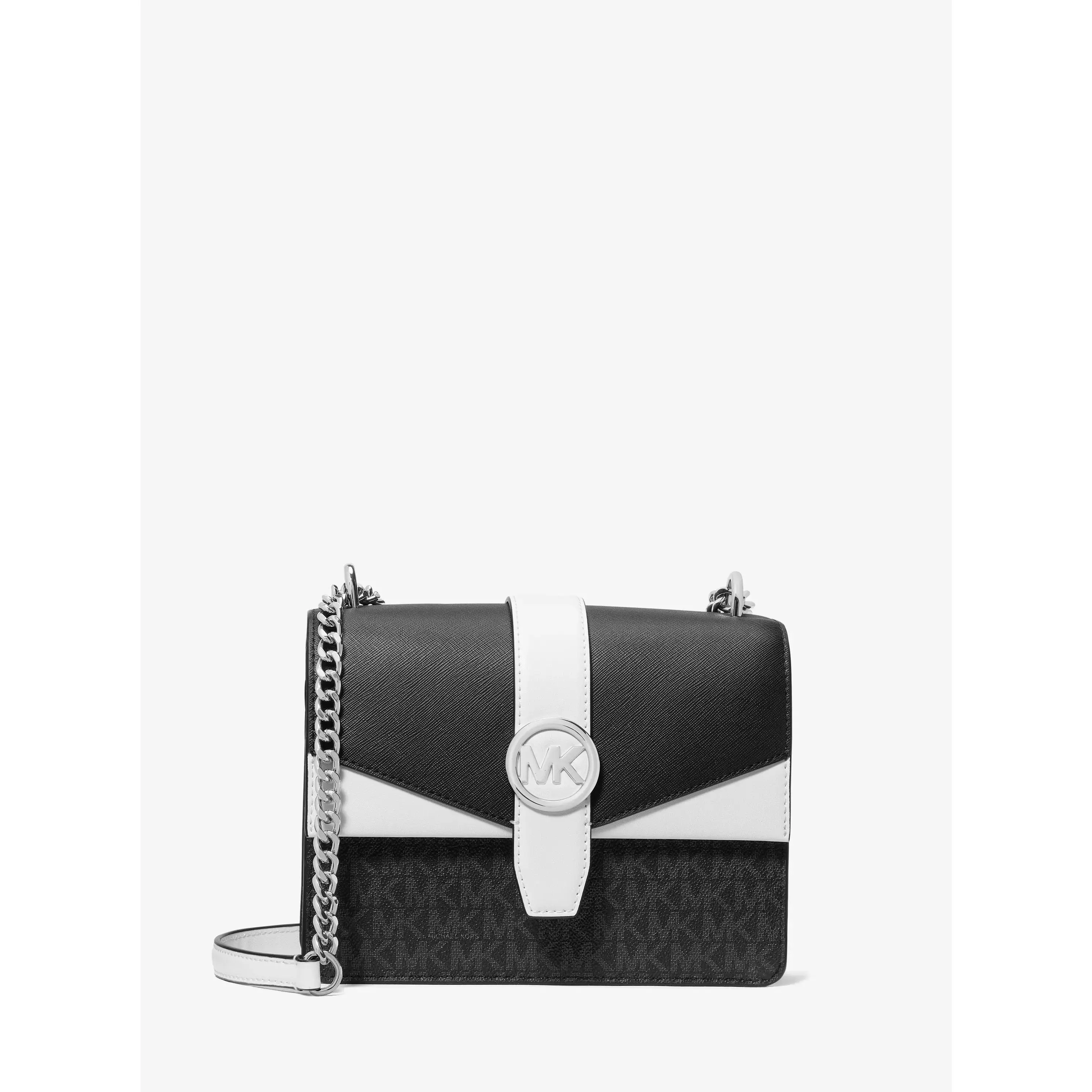 Greenwich Small Color-Block Signature Logo Crossbody Bag