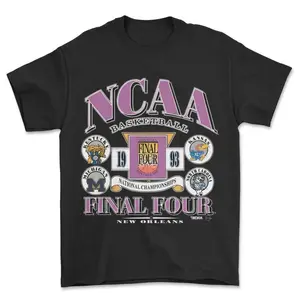 Vintage College Basketball Final Four 1993 T-Shirt Retro Basketball Graphic Tee New Orleans Championship Shirt Casual Streetwear Unisex Cotton Shirt