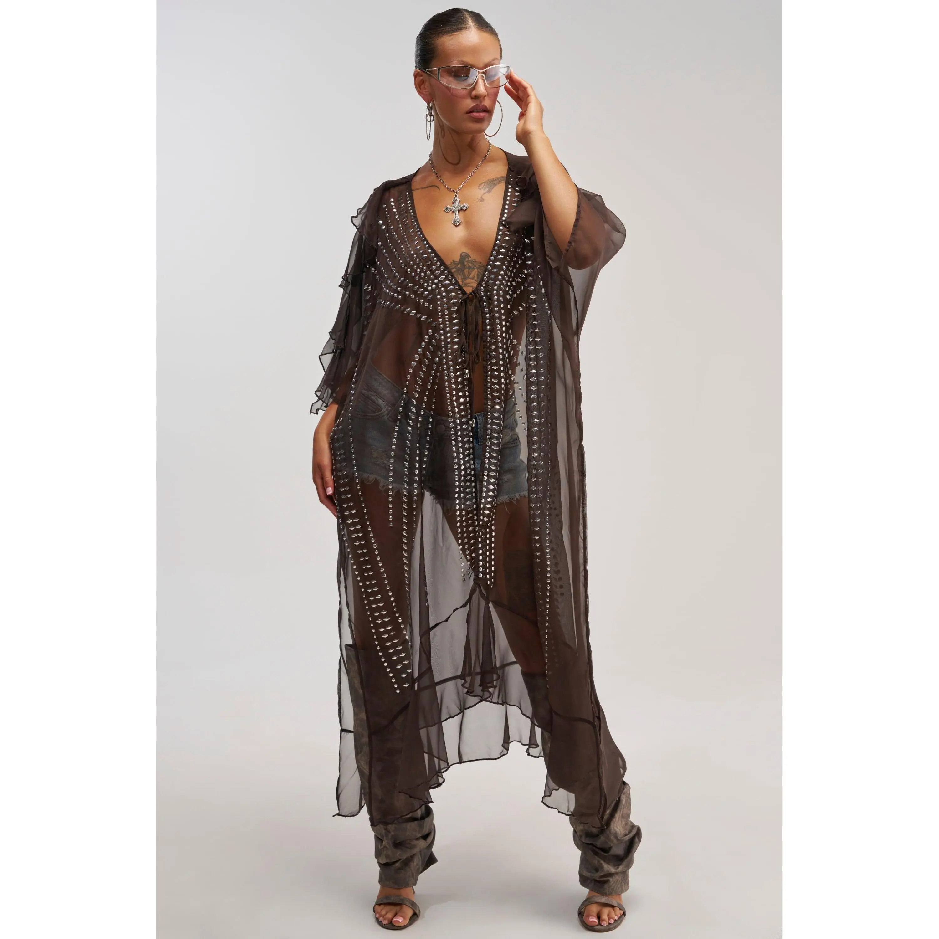 INDIO VIBES TIE FRONT CARDIGAN