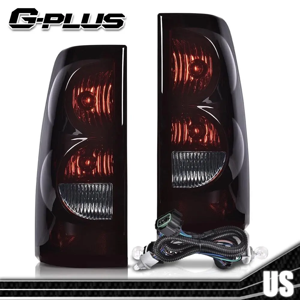 G-PLUS Automotive Tail Light Assembly, Carlights Rear Taillights for 03-06 Chevy Silverado 1500/2500/3500 All Models, Red Self-Sealing Rear Lamps with Harness, Left & Right Car Exterior Upgrade Accessories