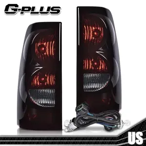 Fit For 03-06 Chevy Silverado 1500 2500 3500 Tail Lights Red W/ Harness,All Models Rear Lamps Left & Right Luces Traseras,Faros Traseros G-PLUS