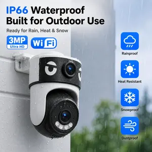 Smart WiFi Security Camera for Home, Single-Lens/Dual-Lens Options, 3MP HD Camera with Night Vision, Motion Tracking, Two-Way Audio, 24/7 Recording & Playback