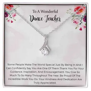 Dance Teacher Gifts for Ballet Teacher Alluring Beauty Necklace Gift Jewelry with Card, Dance recital Gift for teacher, Christmas Gift For Dance Teacher, Perfect for Birthday, Christmas, Graduation