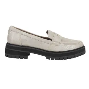 TOMS Womens Cara Slip On Loafers Casual - Silver
