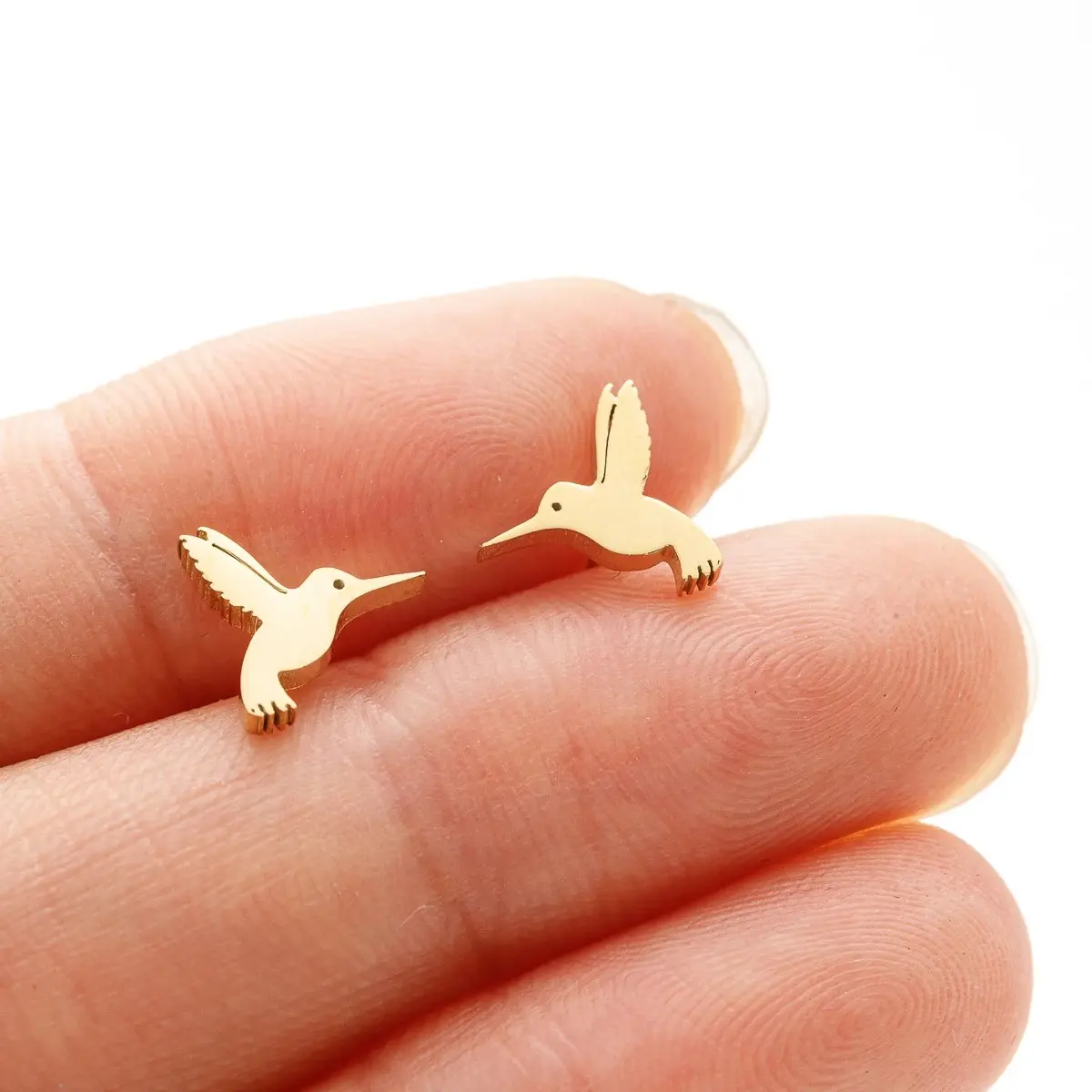 Hummingbird Stud Earrings - Small & Cute Bird, Spring, Summer, Autumn